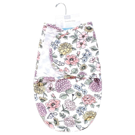 Hudson Baby Infant Girl Plush Faux Fur Swaddle Wrap, Vintage Blossom, 0-3 Months