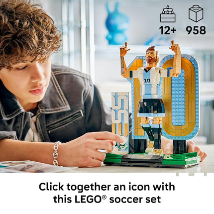 LEGO® Editions Lionel Messi – Football Legend 43015 Building Set for Kids - Collectable Football Decor - Display Set - Sports Treat Idea for Boys and Girls - Messi Fan Merch