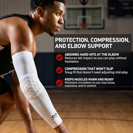 McDavid Compression Arm Sleeve with Padding for men and women | Designed for competitive team contact sports like basketball, rugby or handball