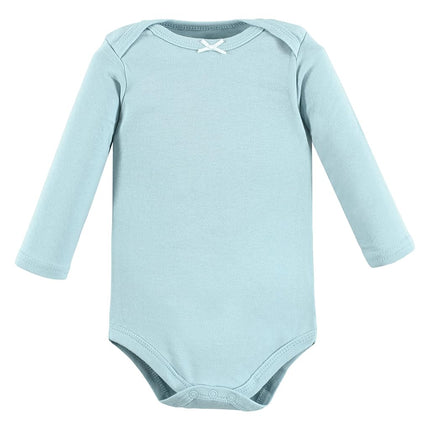 Hudson Baby unisex-baby Cotton Long-sleeve Bodysuits, Modern Rainbow, 6-9 Months