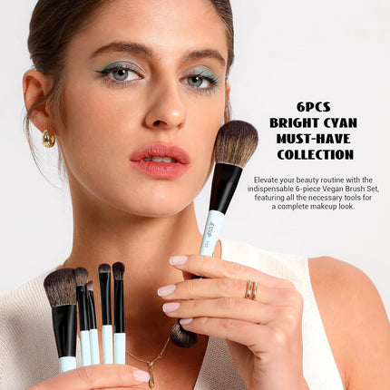Jessup Makeup Brush Set 6pcs Double Sided Makeup Brushes for Face Eye T501
