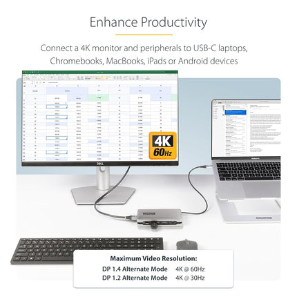 StarTech 6-in-1 USB-C Dock, 4K 60Hz HDMI HDR10, GbE, SD, MacBook M1-M4