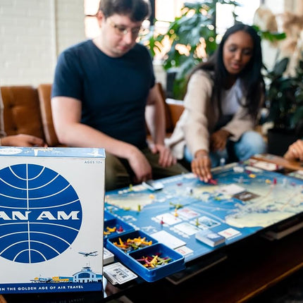 PAN AM Fun Strategy Board Game For The Whole Family - Includes 52 Airplane Miniatures From 4 Distinct Airline Eras (Ages 12+) Ideal for 2-4 Players - Funko 48719 Signature Games