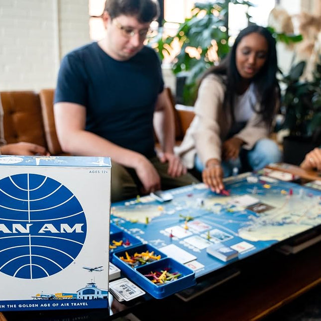 PAN AM Fun Strategy Board Game For The Whole Family - Includes 52 Airplane Miniatures From 4 Distinct Airline Eras (Ages 12+) Ideal for 2-4 Players - Funko 48719 Signature Games