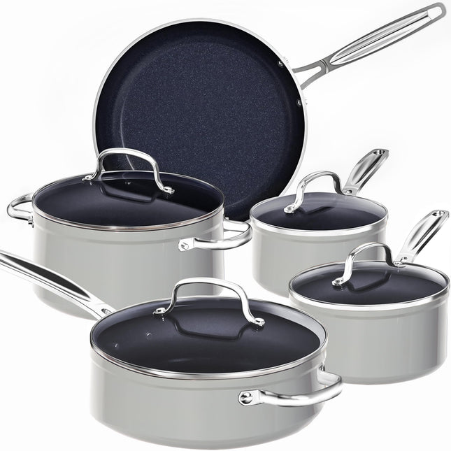 Nuwave 9pc Cookware Set Healthy Duralon Blue Ceram