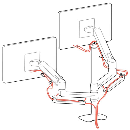 Ergotron – LX Vertical Stacking Dual Monitor Arm, VESA Desk Mount – for 2 Monitors Up to 40 Inches, 3.2-10kg Each – Tall Pole, White (45-509-216)