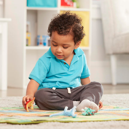 Alfombra de Actividades Melissa & Doug Prehistoric Playground Dinosaur (39 x 36 pulgadas, embalaje sin frustraciones)