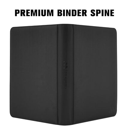 MORABTO Card Binder 16 Pocket, Holds up to 1408 Cards with 44 Sleeves, Zipper Card Holder Album, Compatible with TCG Cards, Black