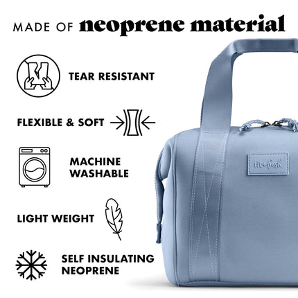 Fit & Fresh Remi Lunch Bag for Women Work – Neoprene Lunch Tote with Containers & Ice Pack, Reusable Meal Prep Lunch Box, Large Capacity, Machine Washable, Slate