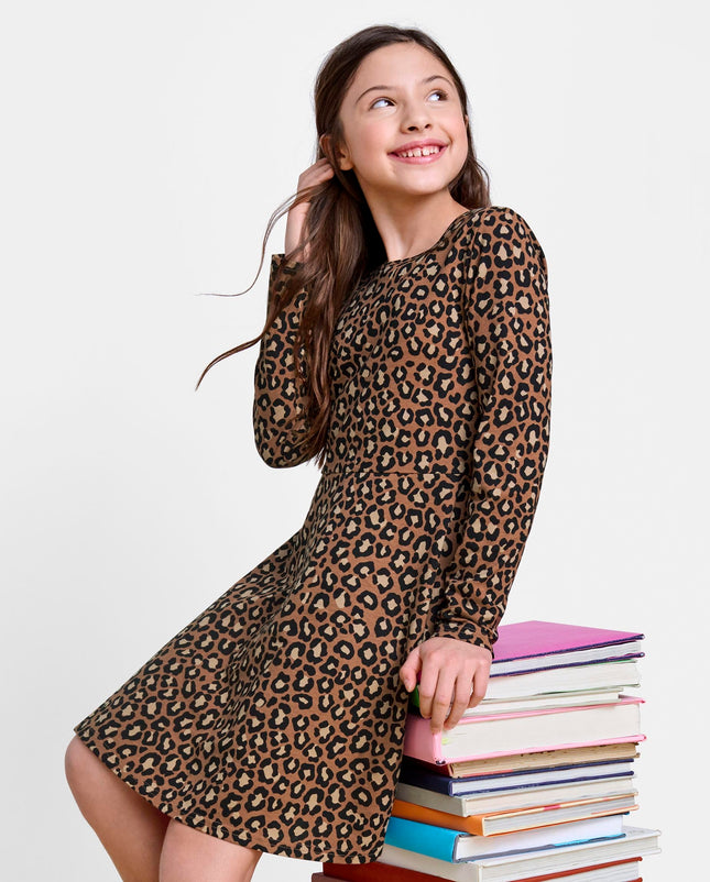 The Children's Place Baby Girls' Candy Cane Skater Dress 2 Pack, Cheetah Print, XX-Large