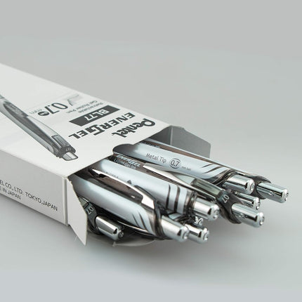 Pentel EnerGel Pearl Deluxe Retractable Liquid Gel Ink Pens, 0.7mm Point, Black Ink. (Box of 12)