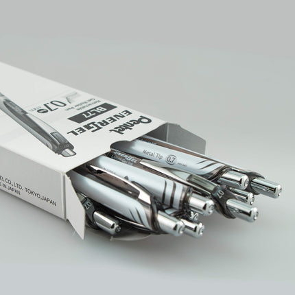 Pentel EnerGel Pearl Deluxe Retractable Liquid Gel Ink Pens, 0.7mm Point, Black Ink. (Box of 12)