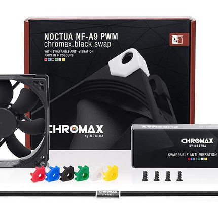 Noctua NF-A9 PWM chromax.black.swap, High-Performance Quiet Fan 92mm