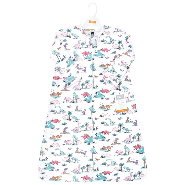 Hudson Baby Saco de Dormir, Manta, de Jersey de Algodón de Manga Larga Unisex para Bebé, Aventuras de Dinosaurios Rosados, 18-24 Meses
