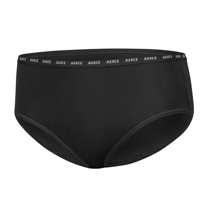 Ropa interior elástica transpirable Hanes Girls Moves para preadolescentes, Negro/Gris, 10