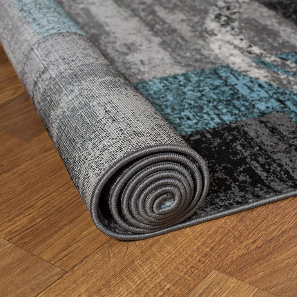 Contemporary Abstract Circle Design Gray Soft 2' x 3' Indoor Area Rug