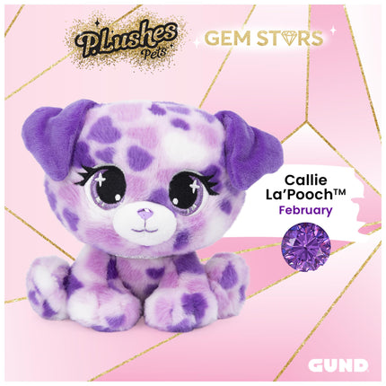 GUND P.Lushes Pets Collection Gem Stars, Peluche Chiot Callie La Pooch, Violet/Rose, 15 cm
