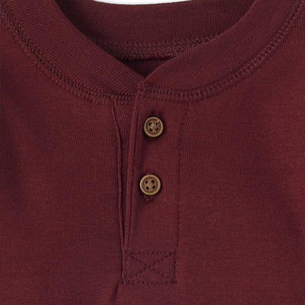 The Children's Place baby-boys And Newborn Long Sleeve Bodysuits 4-pack, Burgundy | H/T Lunar | Moon Blue | Tidal, 0-3 Months