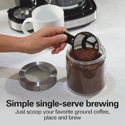 Hamilton Beach COOLAPA Way Brewer Coffee Maker, Single-Serve and 12-Cup Pot, Stainless Steel (49980A), Carafe