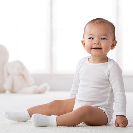 Gerber unisex-baby 8-pack Short Sleeve Onesies Bodysuits, White Long Sleeve Short Sleeve, 3-6 Months