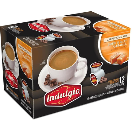 Indulgio Cappuccino, Sweet & Salty Caramel, 12-Cou