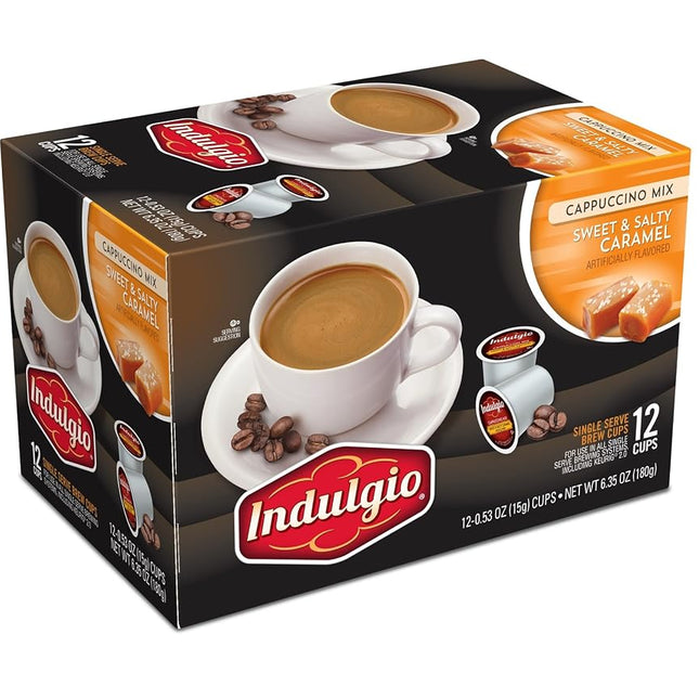 Indulgio Cappuccino, Sweet & Salty Caramel, 12-Cou