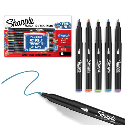 Sharpie Creative Markers, Earth Tones, Water-Based