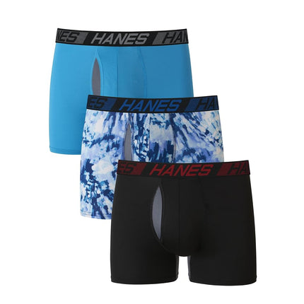 Hanes Men's X-Temp Total Support Pouch Boxer Brief, Anti-Chafing, Moisture-Wicking Underwear, Multi-Pack, Trunk-Assorted, Small (Pack of 3)