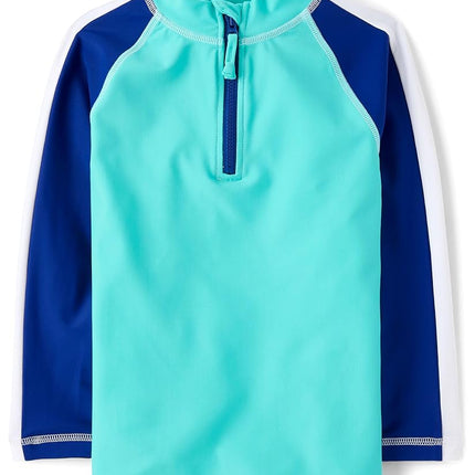 Gymboree Boys' and Toddler Embroidered Long Sleeve Rashguard, Dino Surfer, 12