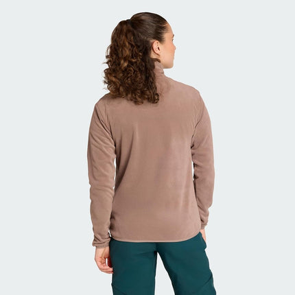 adidas Women's Terrex Multi Essentials Half Zip Fleece Jacket, trace brown, XXL