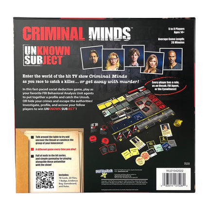 PlayMonster Criminal Minds Unknown Subject - Unsub - Fast-Paced Social Deduction Game - Play as Characters from The Hit Show - Ages 14+ - 5–8 Players, Multicolor