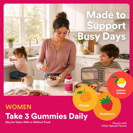 SmartyPants Women's Multivitamin Gummies - Improved Formula: Omega 3 (DHA/EPA), Methylfolate, CoQ10, Vitamin D3, C, Vitamin B12, B6, A, K & Zinc, Inositol, Gluten Free, 90 Count (30 Day Supply)