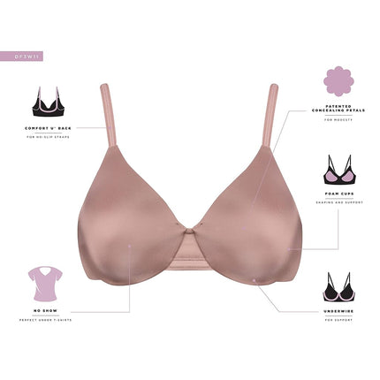 Bali Womens One Smooth U Underwire Bra, Sujetador de cobertura completa, Suavizante y disimulante, Df3w11, Soft Taupe, 40D