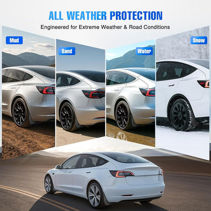Nilight Mud Flaps for Tesla Model 3 2017 2018 2019 2020 2021 2022 2023, No Drilling Precision Fit Exterior Accessories Heavy-Duty Splash Guards Protection, Front & Rear Set
