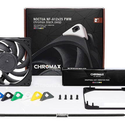 Noctua NF-A12x25 PWM chromax.black.swap, High-Performance Quiet Fan 120mm