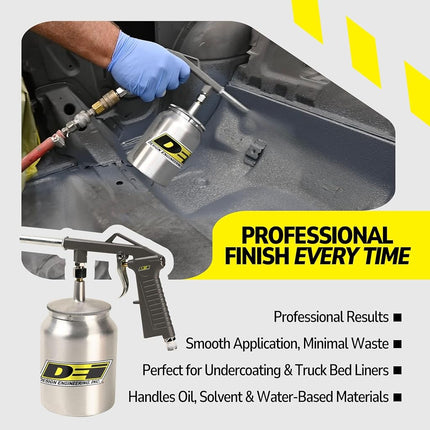 Design Engineering ATAC Spray Gun, Automotive Undercoating Spray Gun, Pneumatic Paint Sprayer, for Truck Bed Liner Coating, Rubberized Undercoat & More