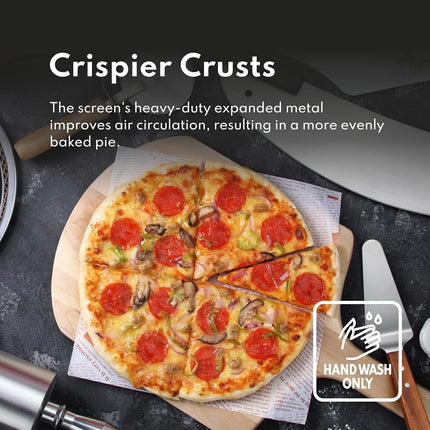 New Star Foodservice 50967 Seamless Aluminum Pizza Screen, Commercial Grade, 14-Inch, Pack of 6