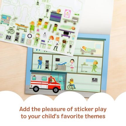 Melissa & Doug Reusable Sticker Books, My Town Sticker Book | Plane Activities Toddlers | Reusable Stickers for Kids Travel Activity Packs | Childrens Books Age 3-4 Years