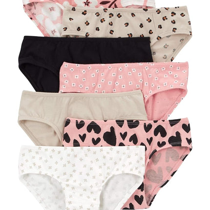 Carter's Girls' Little 7-Pack Underwear, Pink/Blac