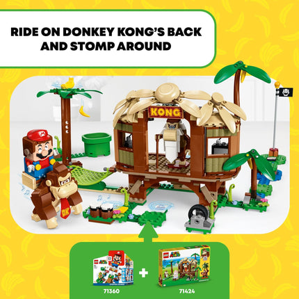 Set de expansión La casa del árbol de Donkey Kong LEGO Super Mario, juego de construcción con 2 figuras coleccionables de Super Mario, Donkey Kong y Cranky Kong, divertido regalo de cumpleaños para niños de 8 a 10 años, 71424