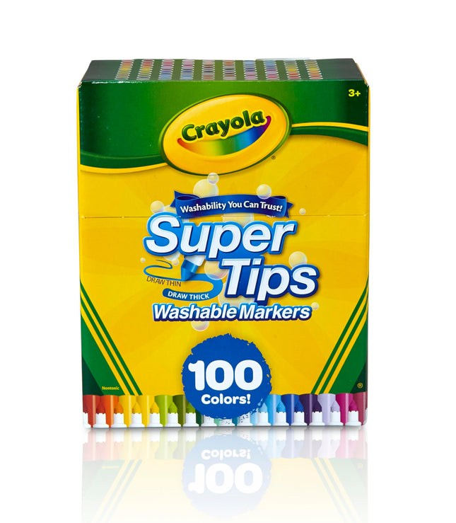 CRAYOLA - Super Tips Marker Set, Washable Markers,