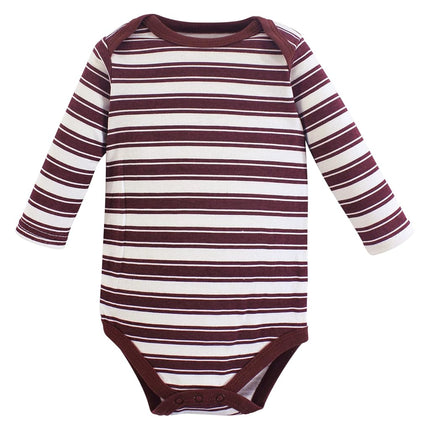Hudson Baby unisex-baby Cotton Long-sleeve Bodysuits, Blue Football, 6-9 Months