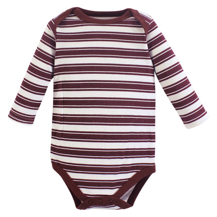 Hudson Baby unisex-baby Cotton Long-sleeve Bodysuits, Blue Football, 6-9 Months