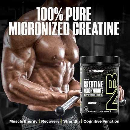 NutraBio - 100% Pure Creatine Monohydrate Powder - 1.1 lbs.