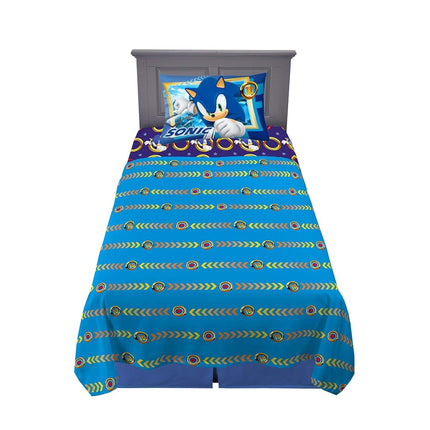 Franco Kids Bedding Super Soft Microfiber Sheet Set, Twin, Sonic The Hedgehog, Anime