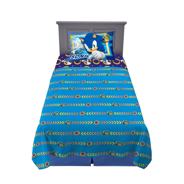 Franco Kids Bedding Super Soft Microfiber Sheet Set, Twin, Sonic The Hedgehog, Anime