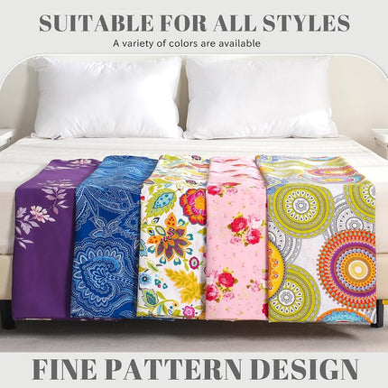 Bedlifes Rose Floral Sheet Set Luxury Ultra Soft Wrinkle-Free Hypoallergenic Pattern Printed Bed Sheets Deep Pocket Flat Sheet& Fitted Sheet& Pillowcase 100% Microfiber 3 Piece Twin Pink Flowers