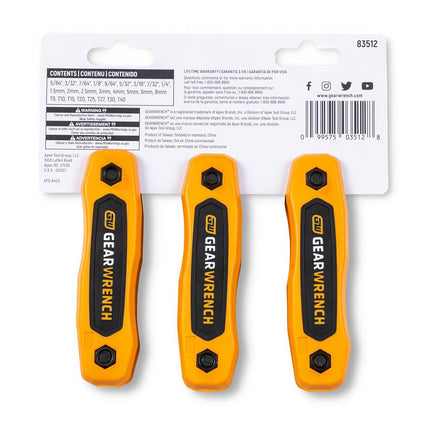 GEARWRENCH 83512 SAE/Metric/Torx Folding Hex Key Set, 25 Piece