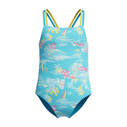 Speedo Girl's Swimsuit One Piece Thin Straps, Dolp