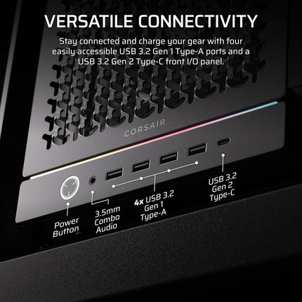 CORSAIR FRAME 5000D RS Modular High Airflow Mid-Tower PC Case – 4x Pre-Installed RS Fans, InfiniRail™ Fan Mounting System, GPU Anti-Sag, ASUS BTF, MSI Project Zero, Gigabyte Project Stealth – Black
